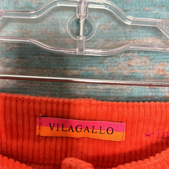 Vilagallo Orange Women’s Pants Wide Leg Button Size 42 10 - Picture 5 of 10